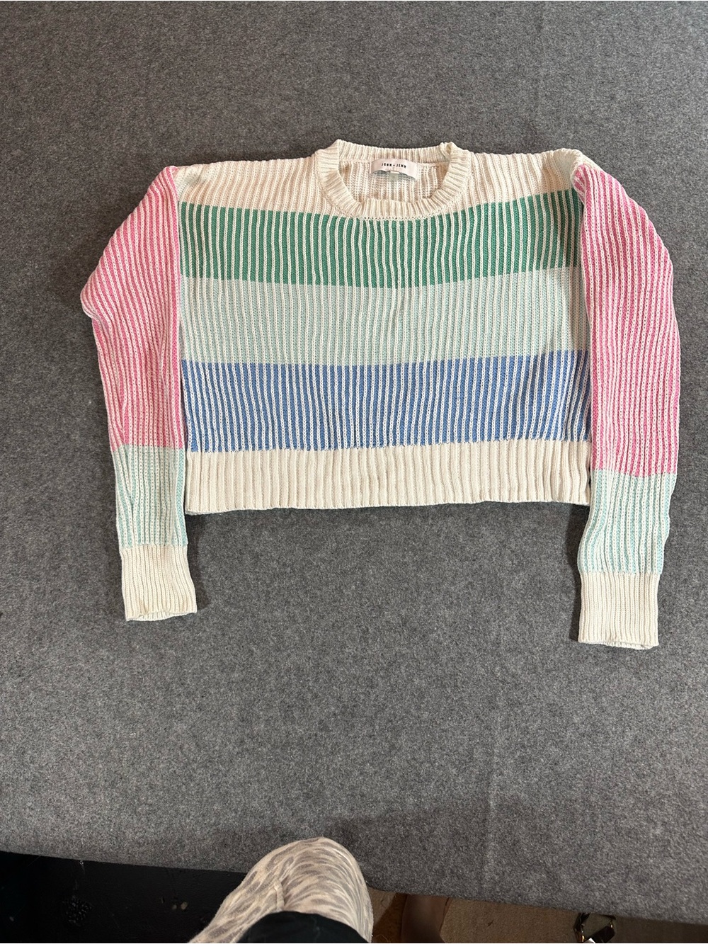 John + Jenn White Stripped Sweater